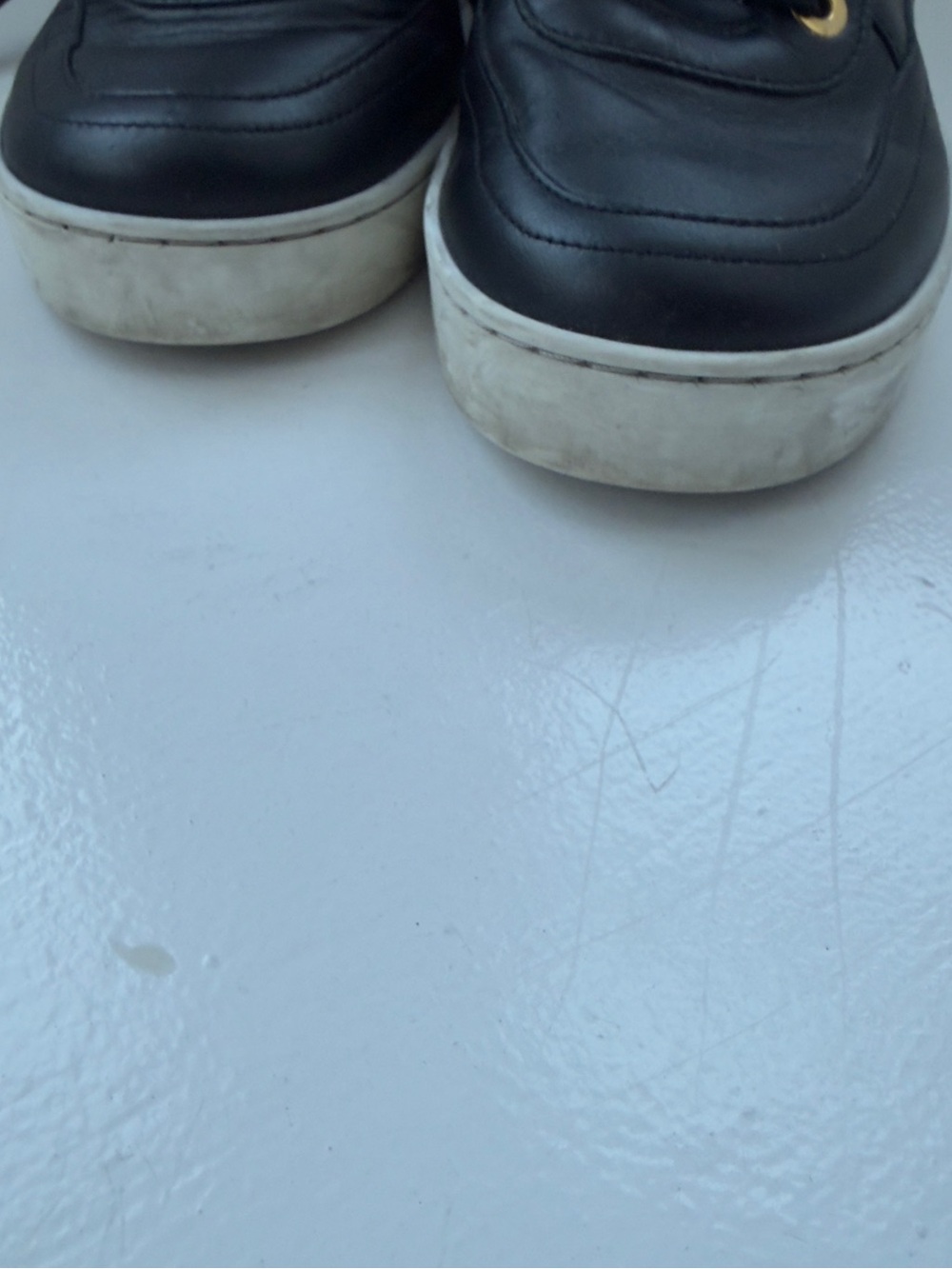 Moschino Pearl High Top Leather Sneakers black & gold EU 36 made in Italt - Picture 7 of 15